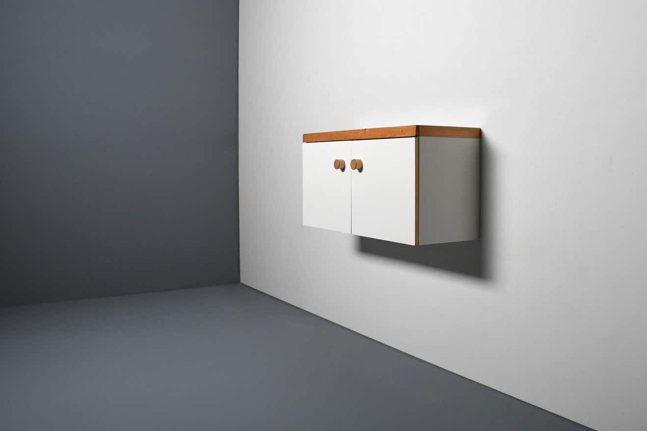 Wall Mounted 'Les Arcs’ Cabinet / Sideboard By Charlotte Perriand, France 1970s photo 5518.0