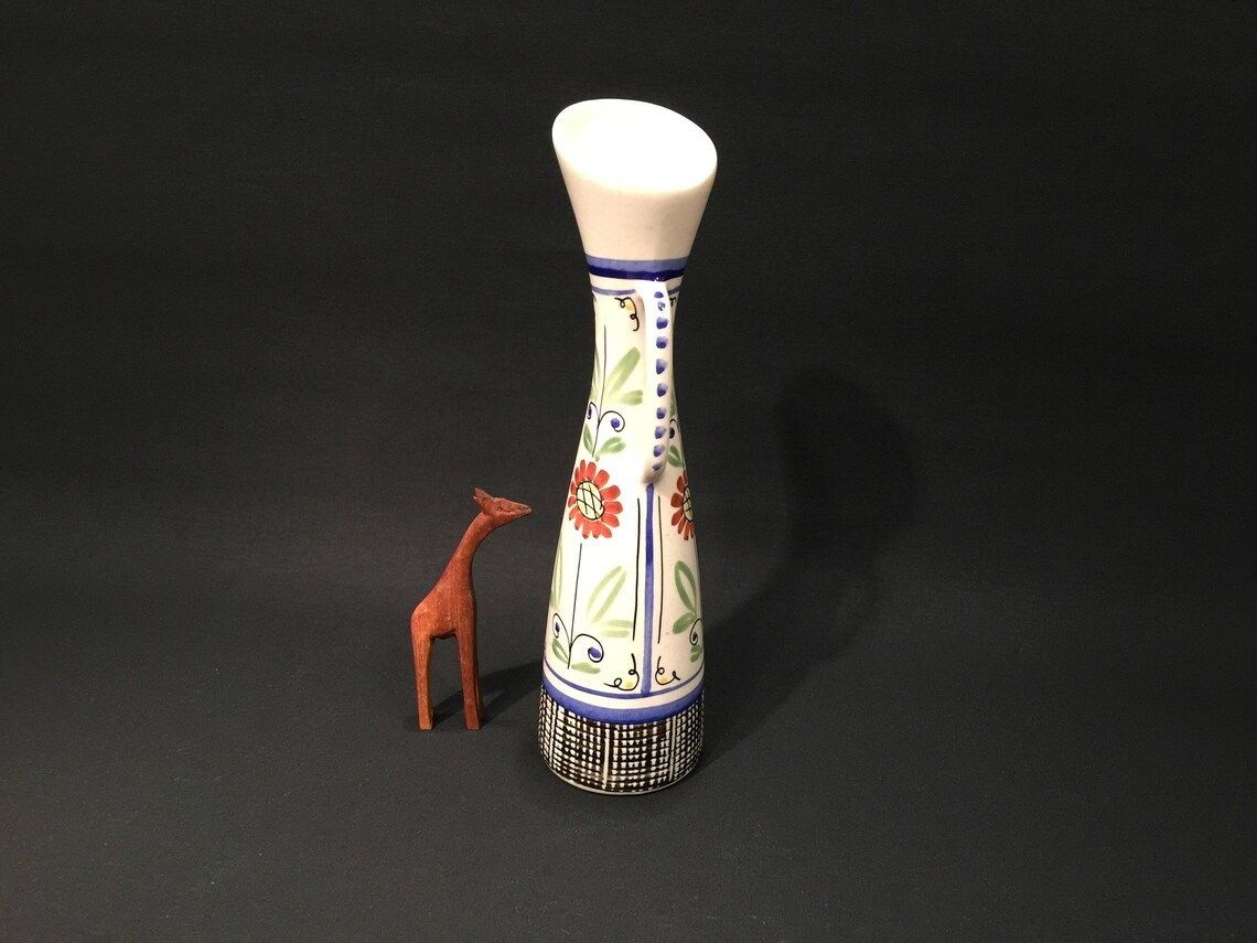 Vase Designed By Aksel Sigvald Nielsen For Aksini 1950s Scandinavian Mid Century Interior Decor With Flower Motive photo vinterior
