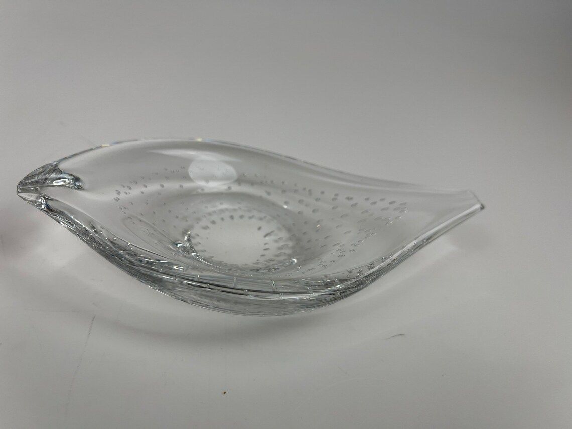 Small Fish Formed Bowl By Vicke Lindstrand For The Swedish Glasswork Kosta Scandinavian Mid Century Modern photo for sale