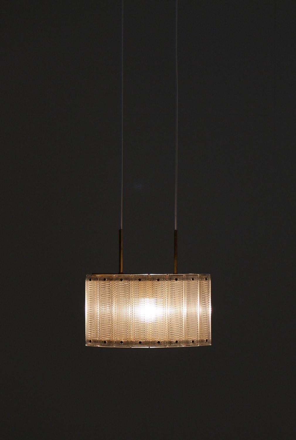 Swedish Mid Century Modern Pendant In Glass And Brass By Falkenbergs photo 1246.0
