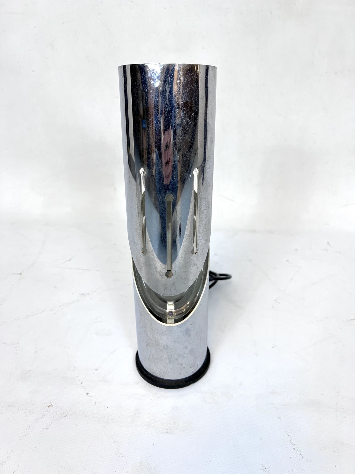 Oscar Torlasco, Modern Chrome And Glass Table Lamp By Stilkronen. Italy 1960s photo for sale