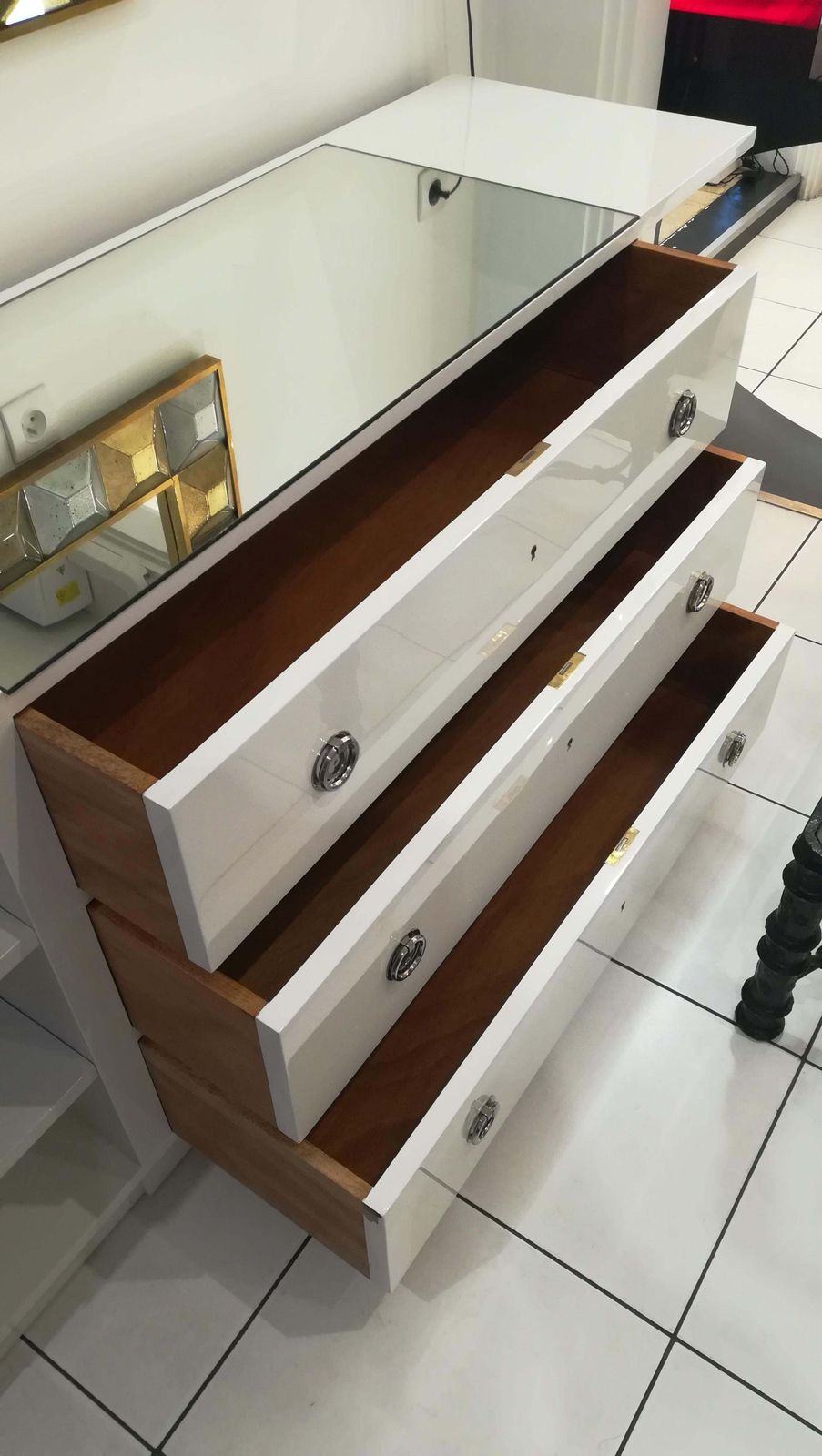Chest Of Drawers In White Lacquered Wood, Circa 1970 photo 4806.0