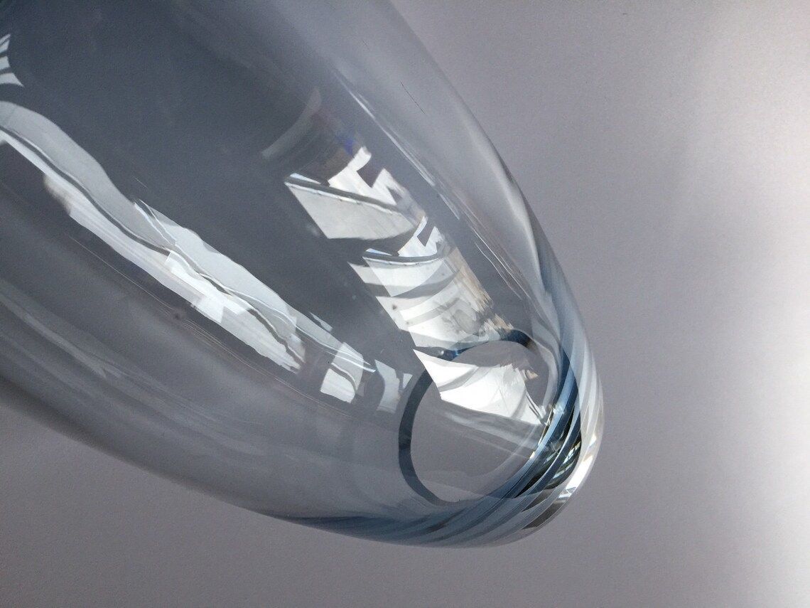 Big Ice Blue Art Glass Vase By Danish Glass Artist Per Lutken For Scandinavian Glassworks Holmegaard In 1956 photo vintage
