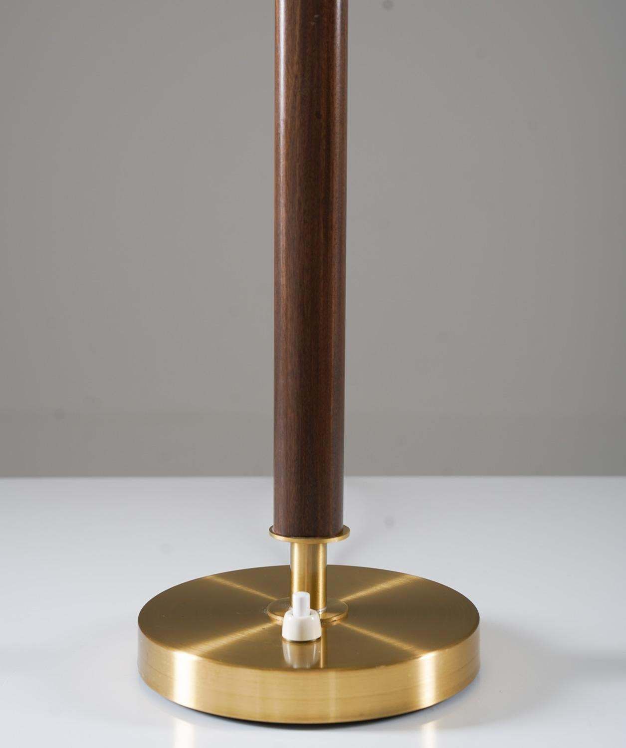 Swedish Mid Century Table Lamp In Brass And Wood By Boréns photo Lighting
