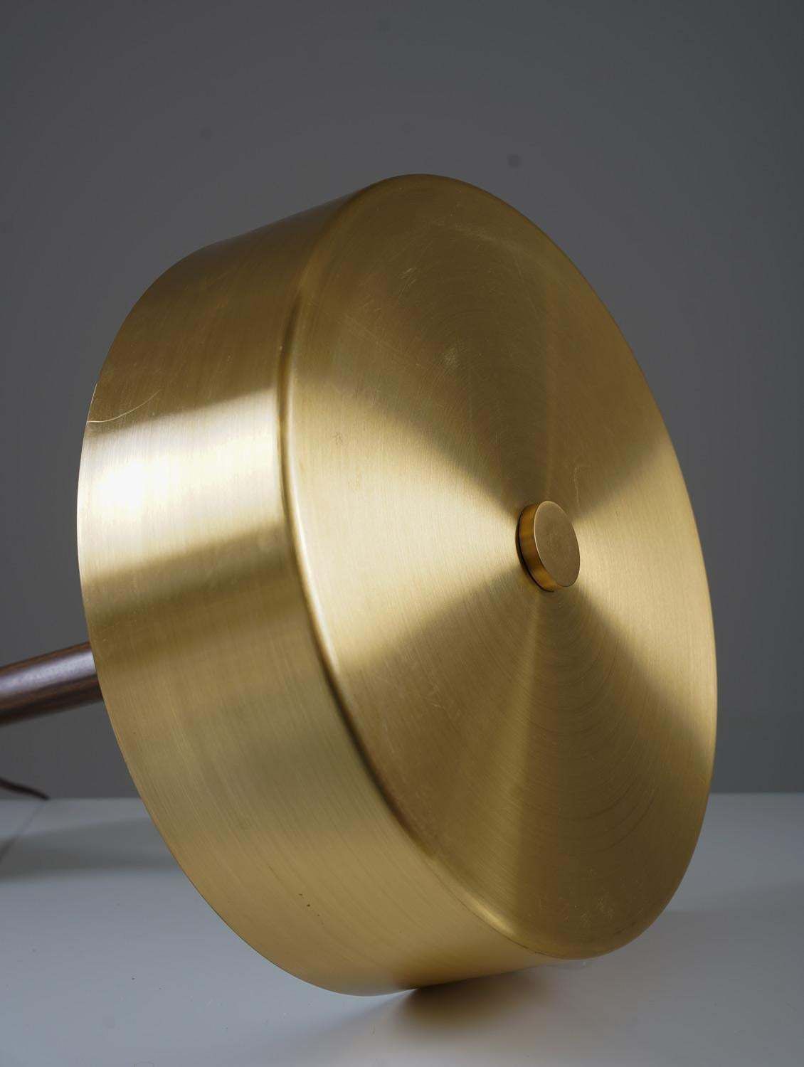 Swedish Mid Century Table Lamp In Brass And Wood By Boréns photo vinterior