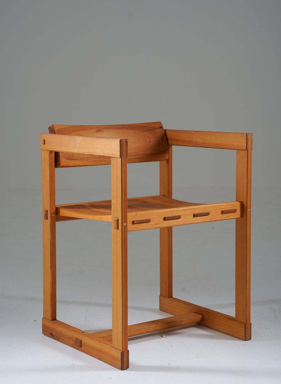 Scandinavian Dining Chairs In Pine, Model Trybo By Edvin Helseth, 1960s photo for sale