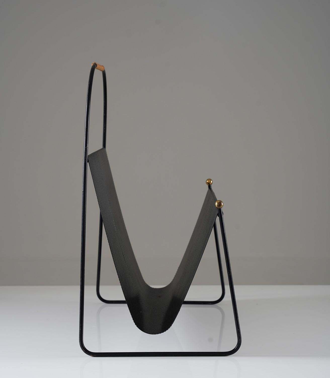 Scandinavian Midcentury Magazine Holder By Ystad Metall photo for sale