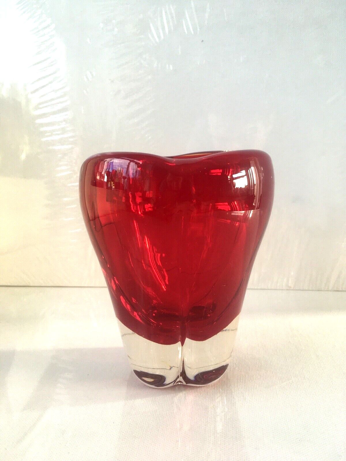 Red Whitefriars 9410 Art Glass Molar Lobed Bowl Vase Tooth Dentist Paperweight photo buy