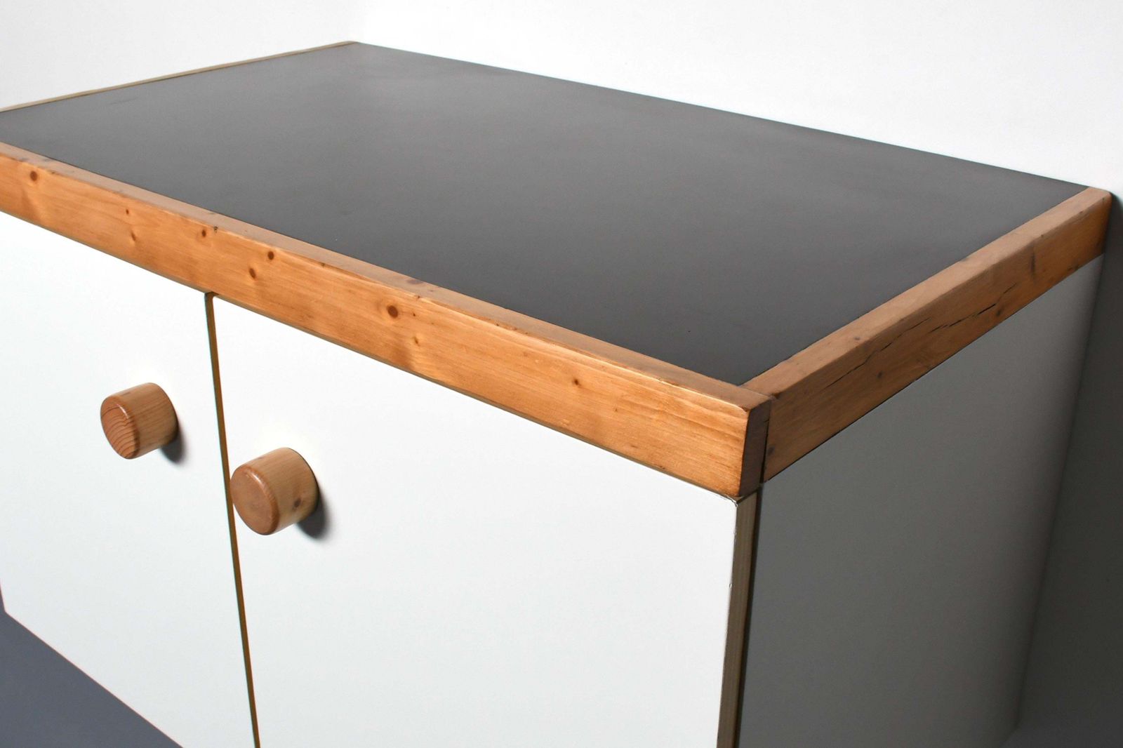 photo for sale Wall Mounted 'Les Arcs’ Cabinet / Sideboard By Charlotte Perriand, France, 1970s