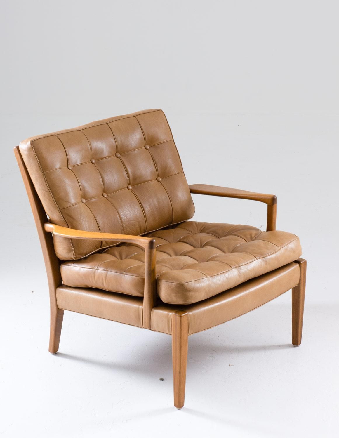 Midcentury Swedish Lounge Chairs "Löven" By Arne Norell photo furniture