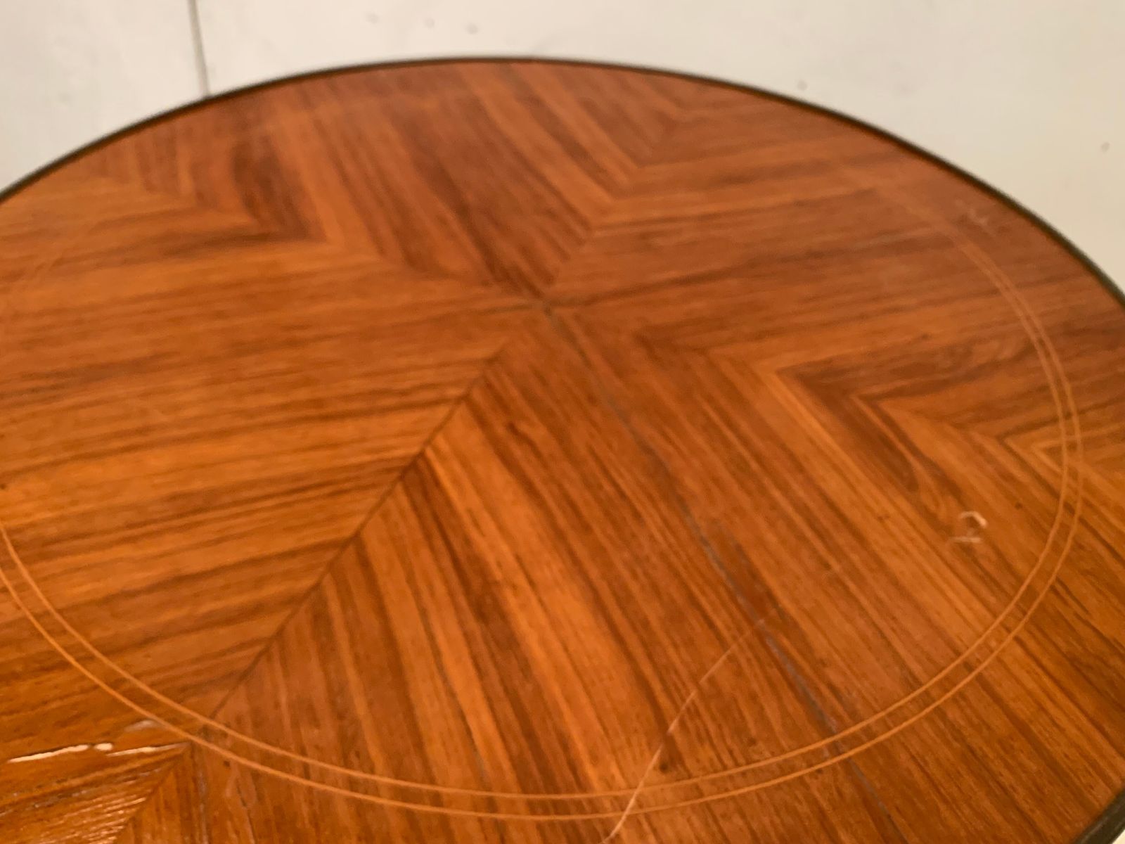 Louis XV Style Round Pedestal Table In Rosewood Veneer XX Century photo vintage