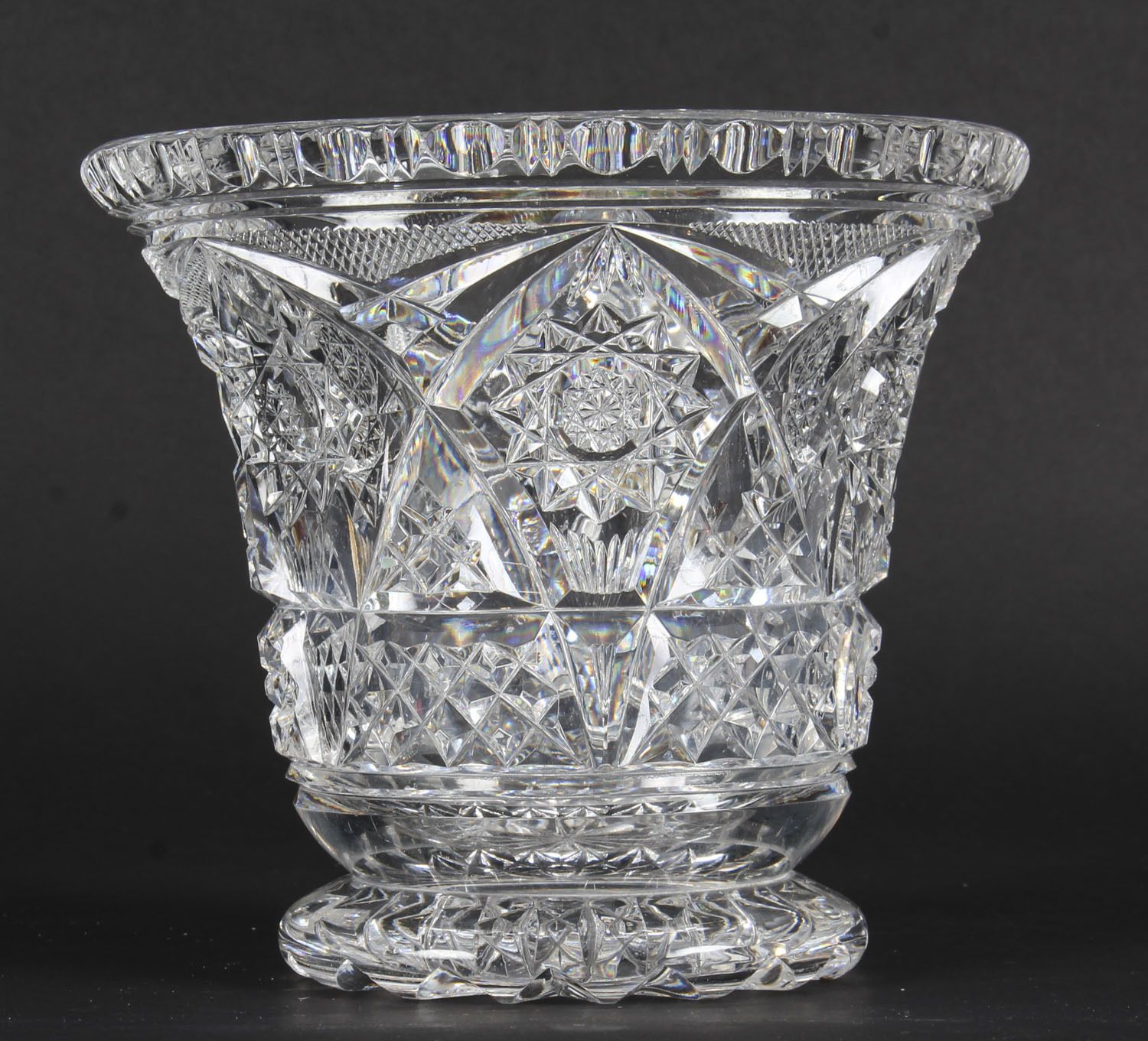 Vintage Cut Glass Crystal Glass Vase  Mid 20th Century photo furniture