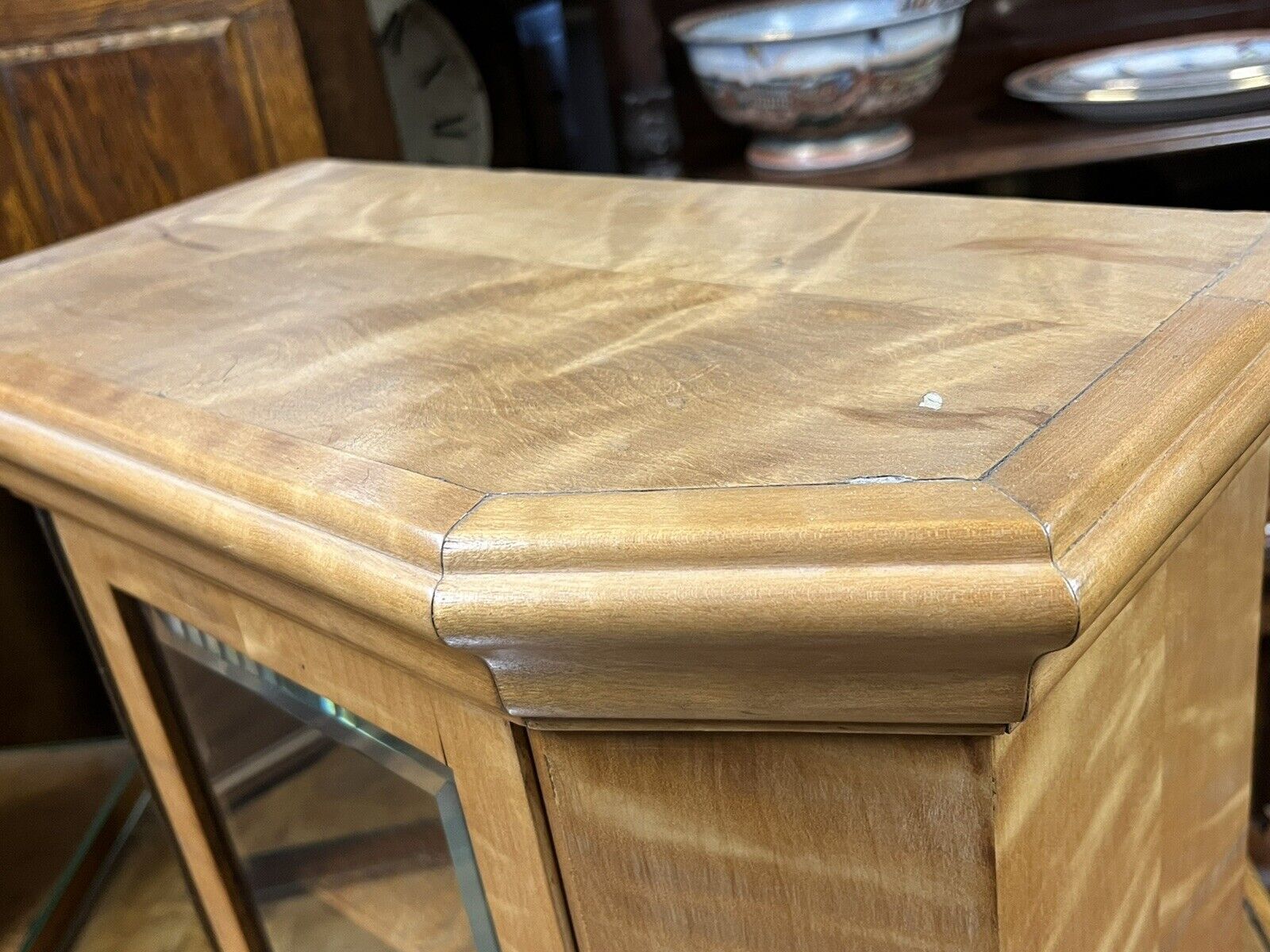 Superb Pair Of Satinwood Collectors Table  Wall Display Cabinets. photo buy