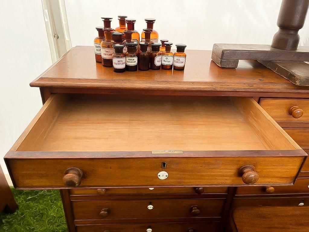 An Exceptional Antique Victorian Flame Mahogany Collectors Specimen Cabinet Drawers From The Hope Department Oxford University Circa 1860. photo for sale