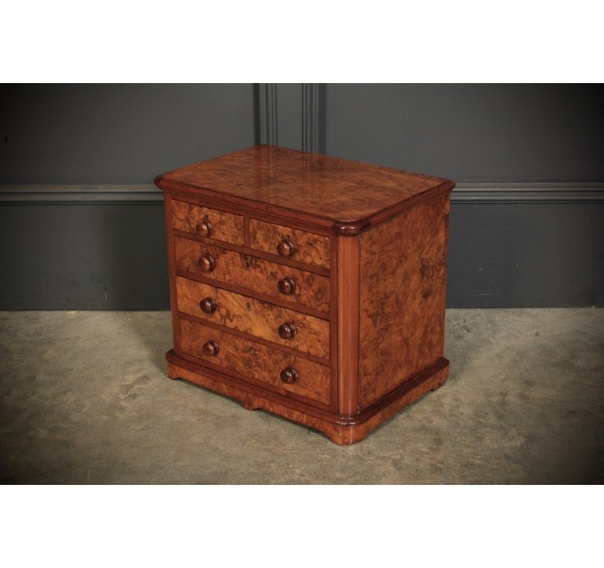 Miniature Burr Walnut Apprentice Chest Of Drawers photo 1547.91