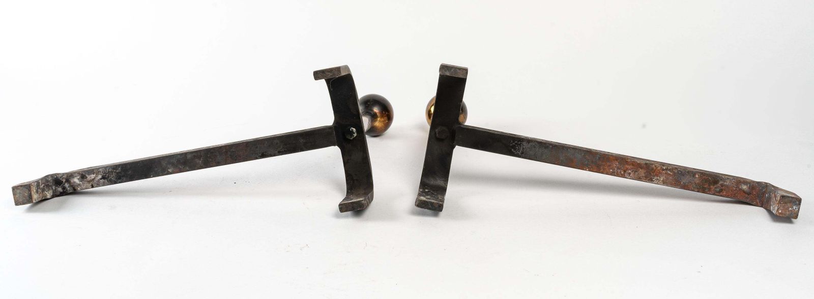 Pair Of Cast Iron And Brass Chenets, 1960 photo furniture