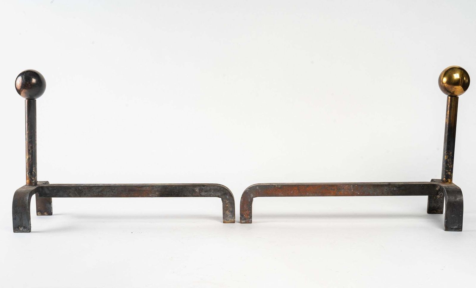 Pair Of Cast Iron And Brass Chenets, 1960 photo 1430.96