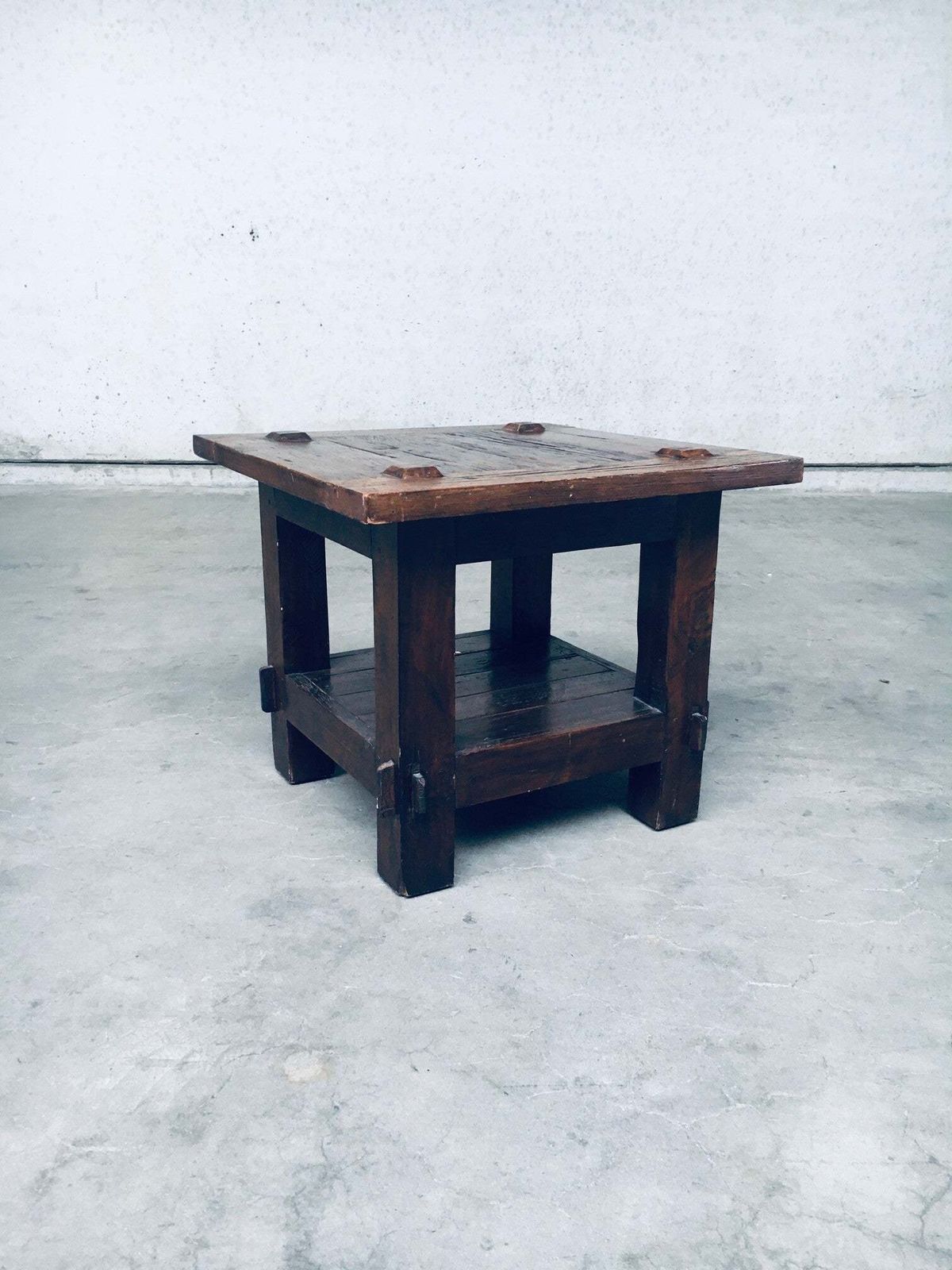 Wabi Sabi Stijl Massief Eiken Bijzettafel, Frankrijk, Ca. Jaren 1930 photo Meubels