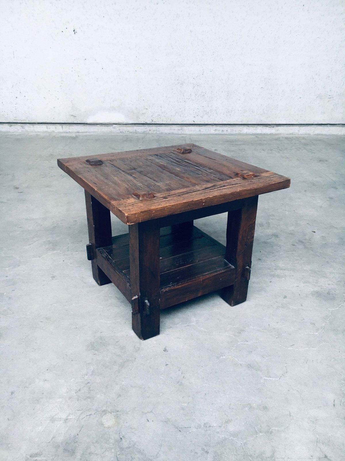 Wabi Sabi Stijl Massief Eiken Bijzettafel, Frankrijk, Ca. Jaren 1930 photo 1116.0