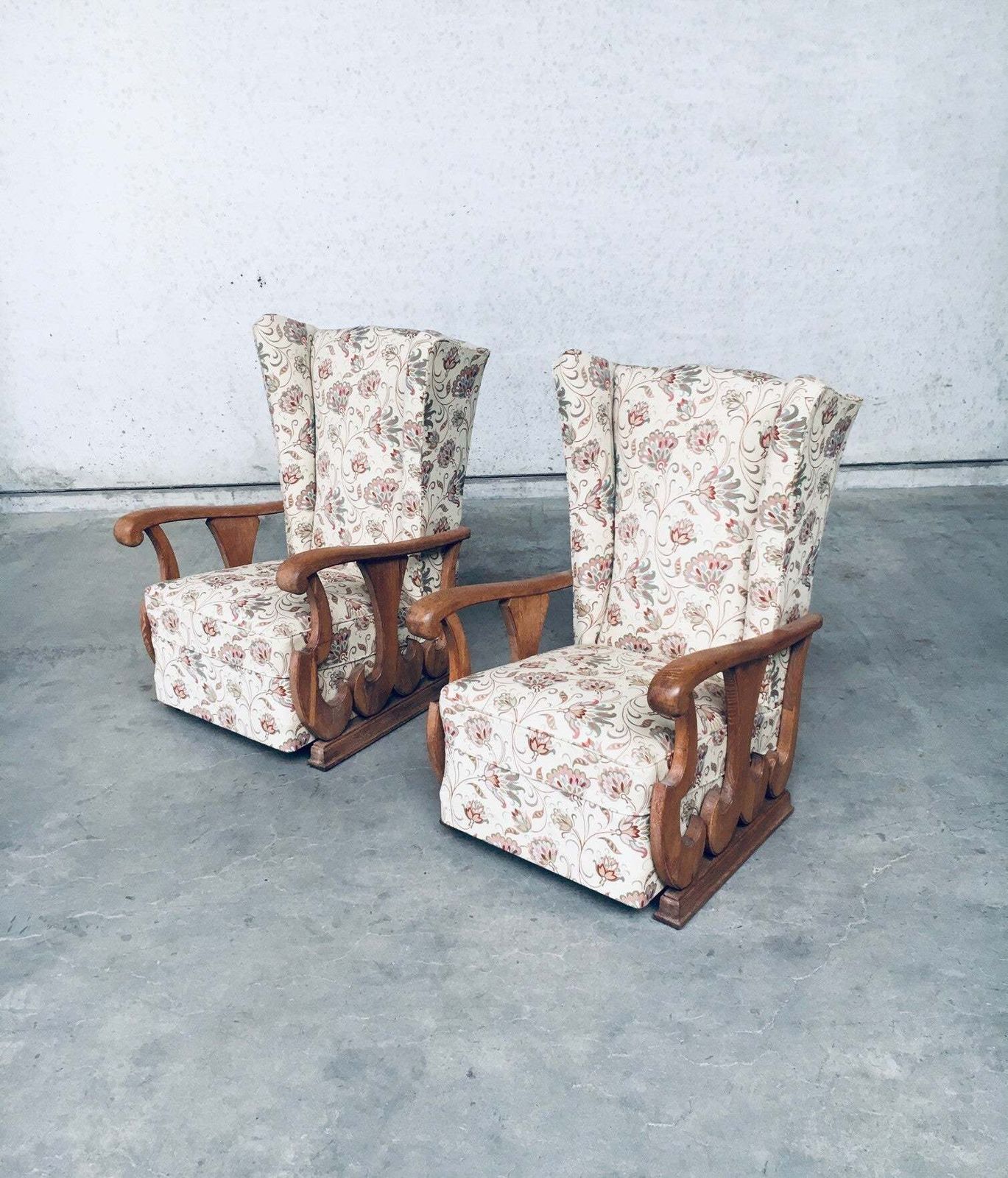 Fauteuil Met Hoge Vleugelleuning, Begin 20e Eeuws Ontwerp – Set Van 2 photo 1667.8