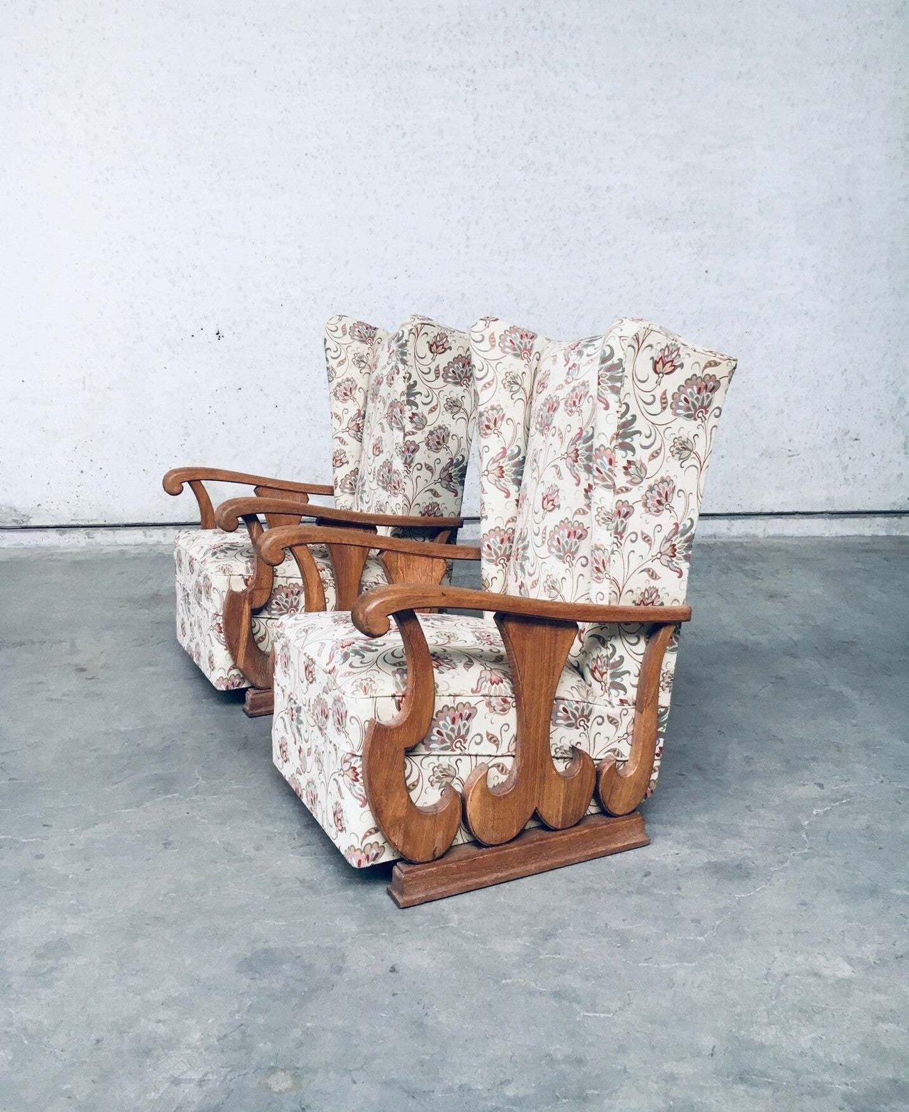 Fauteuil Met Hoge Vleugelleuning, Begin 20e Eeuws Ontwerp – Set Van 2 photo buy