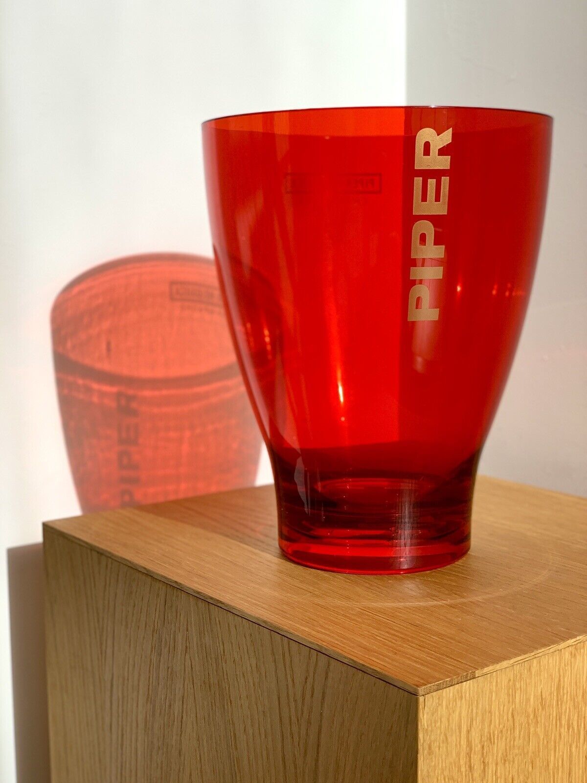 photo furniture Red Acrylic French Piper Heidsieck Champagne Ice Bucket & Giant Glass