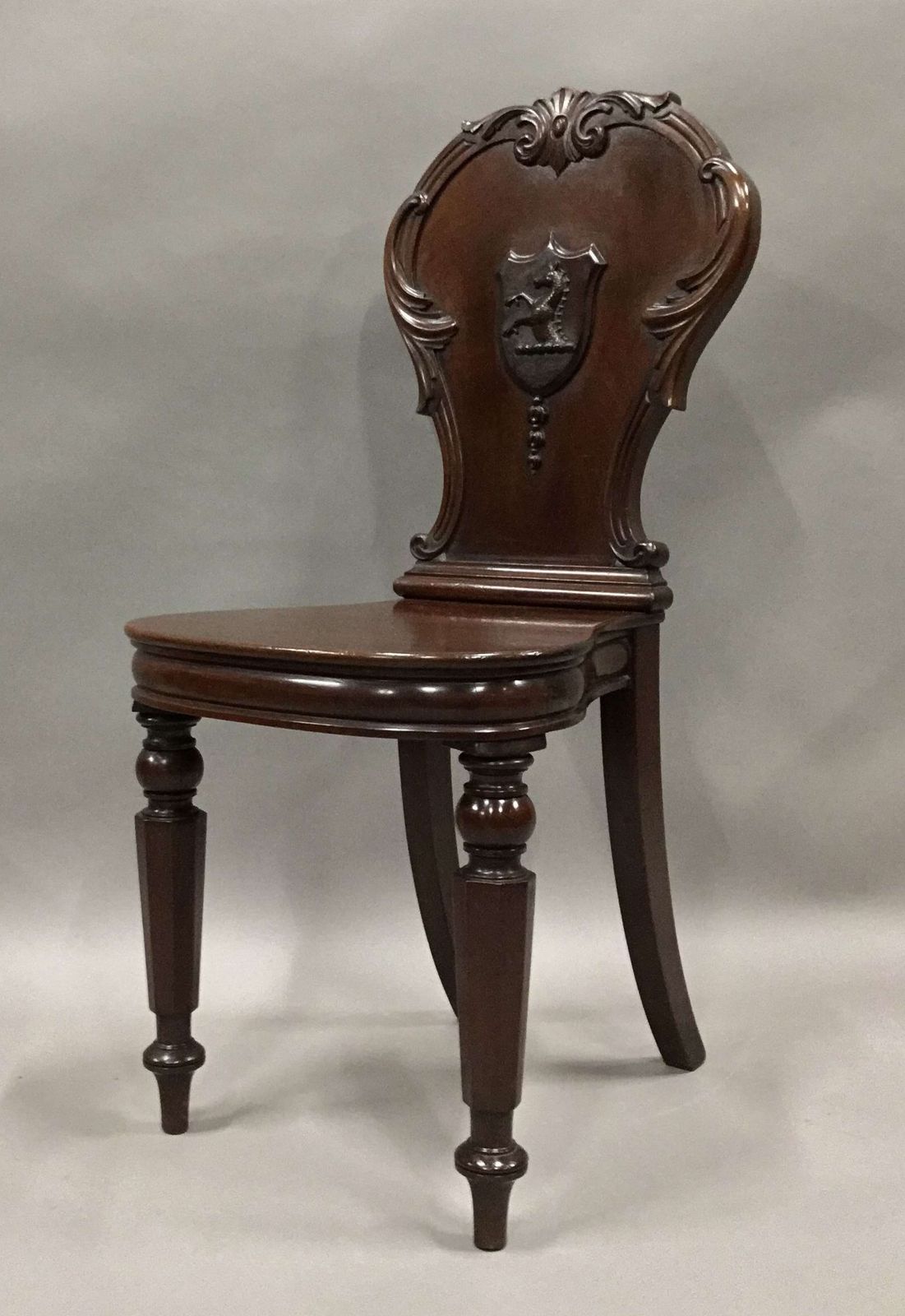 Good Quality George IV Substantial Pair Of Mahogany Hall Chairs photo buy