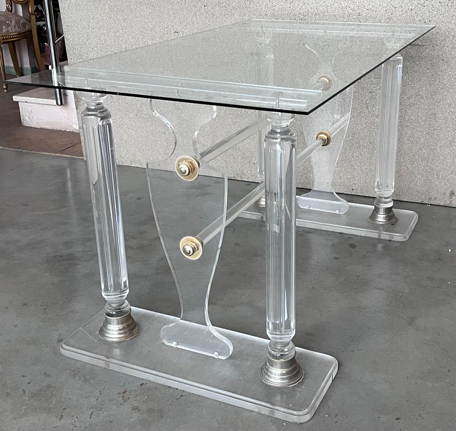 Lucite Console Or Dining Table In The Manner Of Karl Springer photo buy