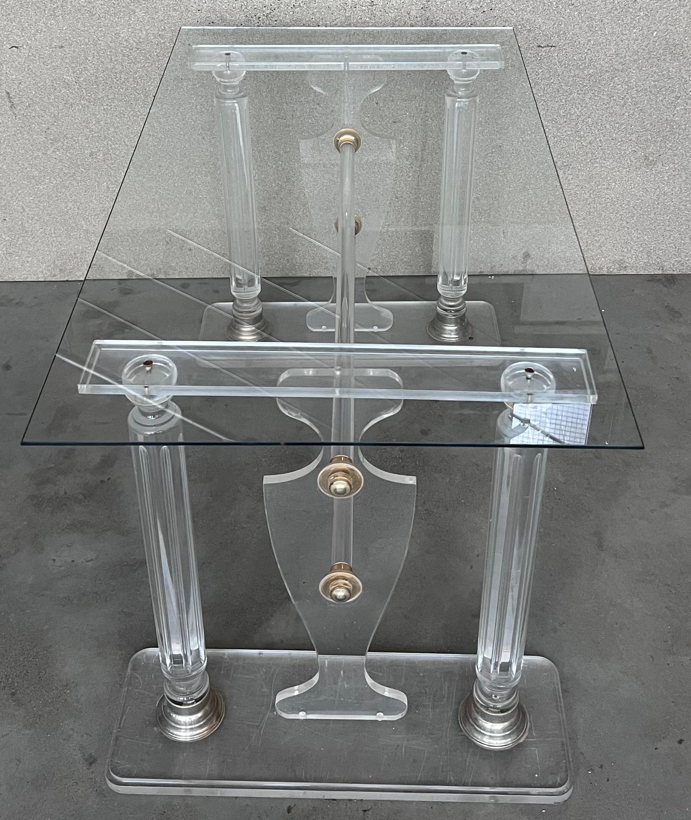 Lucite Console Or Dining Table In The Manner Of Karl Springer photo vintage