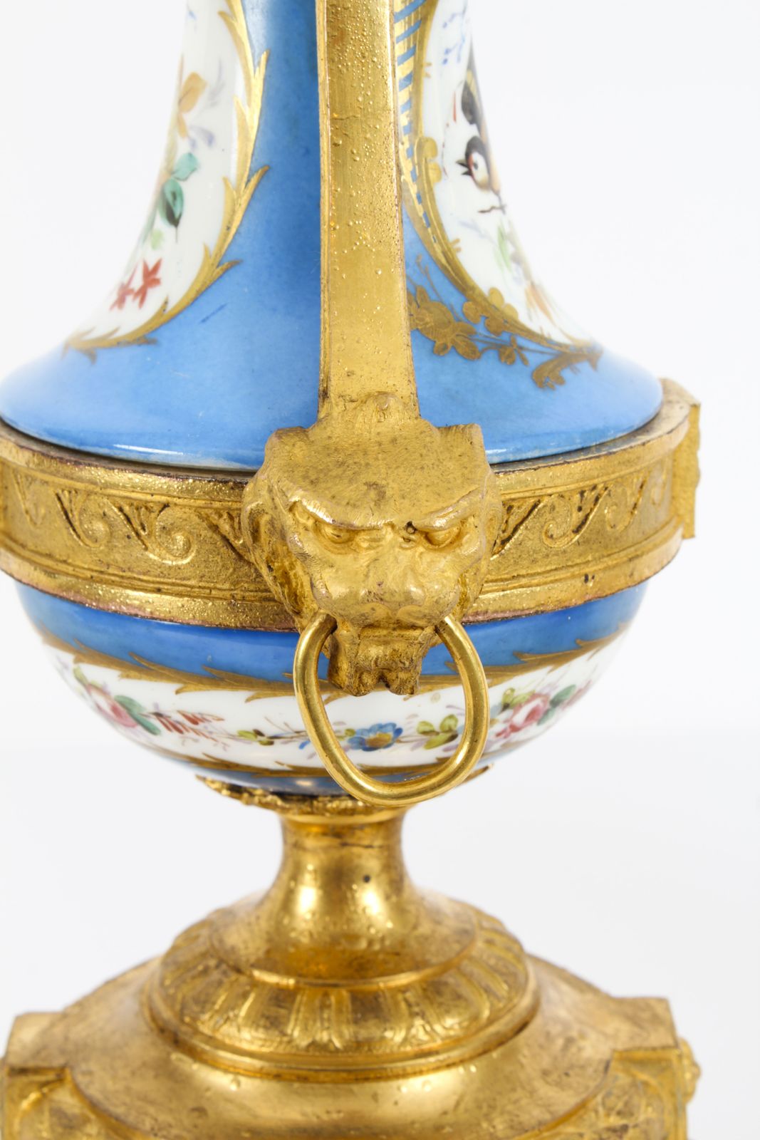 photo furniture Antique Pair French Bleu Celeste  Sevres Urns 19th C