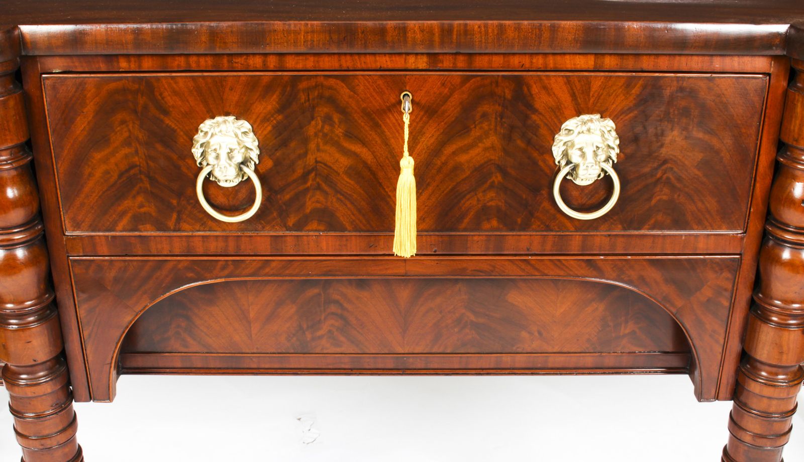 Antique George III Scottish Mahogany Bowfront Sideboard Ca 1790  18th C photo vinterior