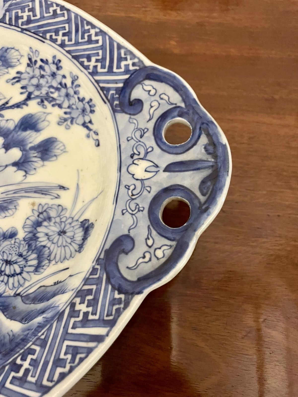 Unusual Antique Quality Japanese Blue And White Imari Dish photo 575.0