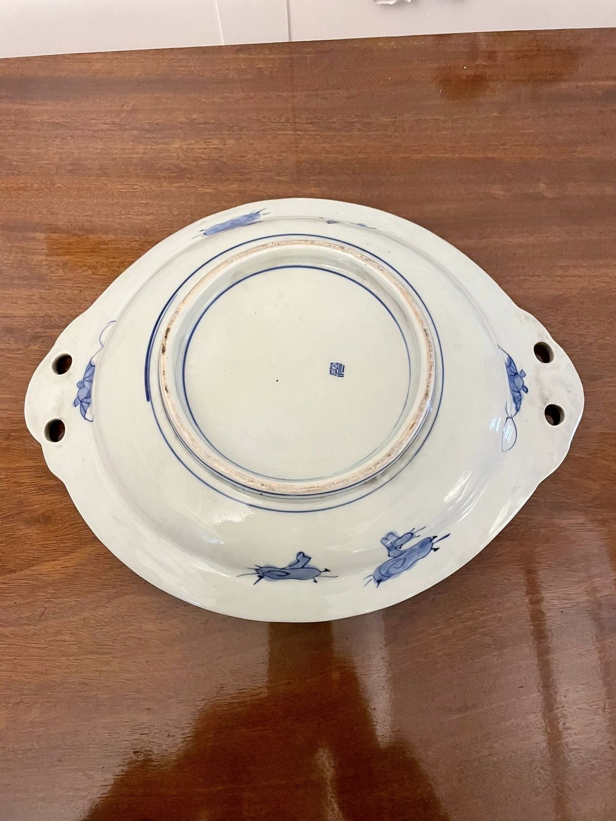 photo furniture Unusual Antique Quality Japanese Blue And White Imari Dish