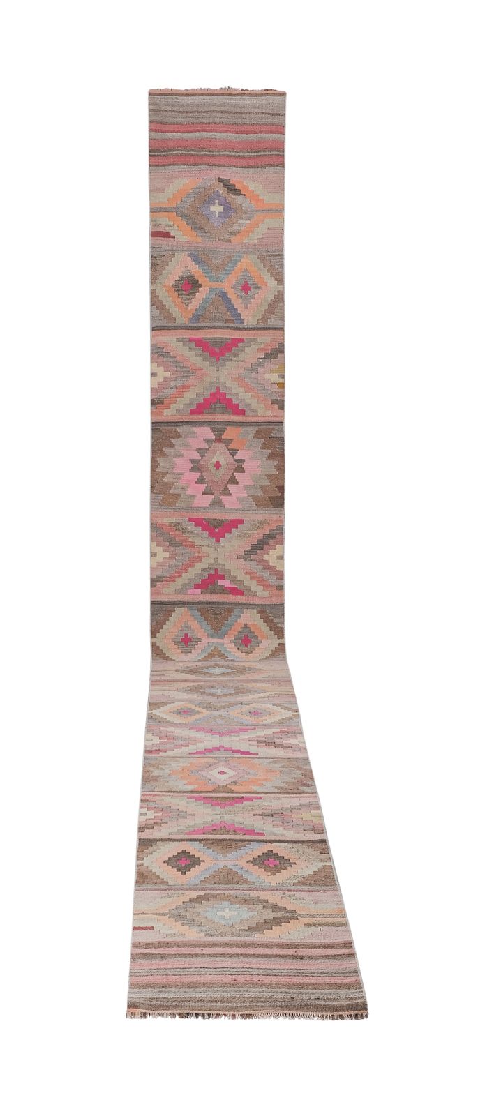 Turkse handgemaakte loper kilim, extra lang voor hal