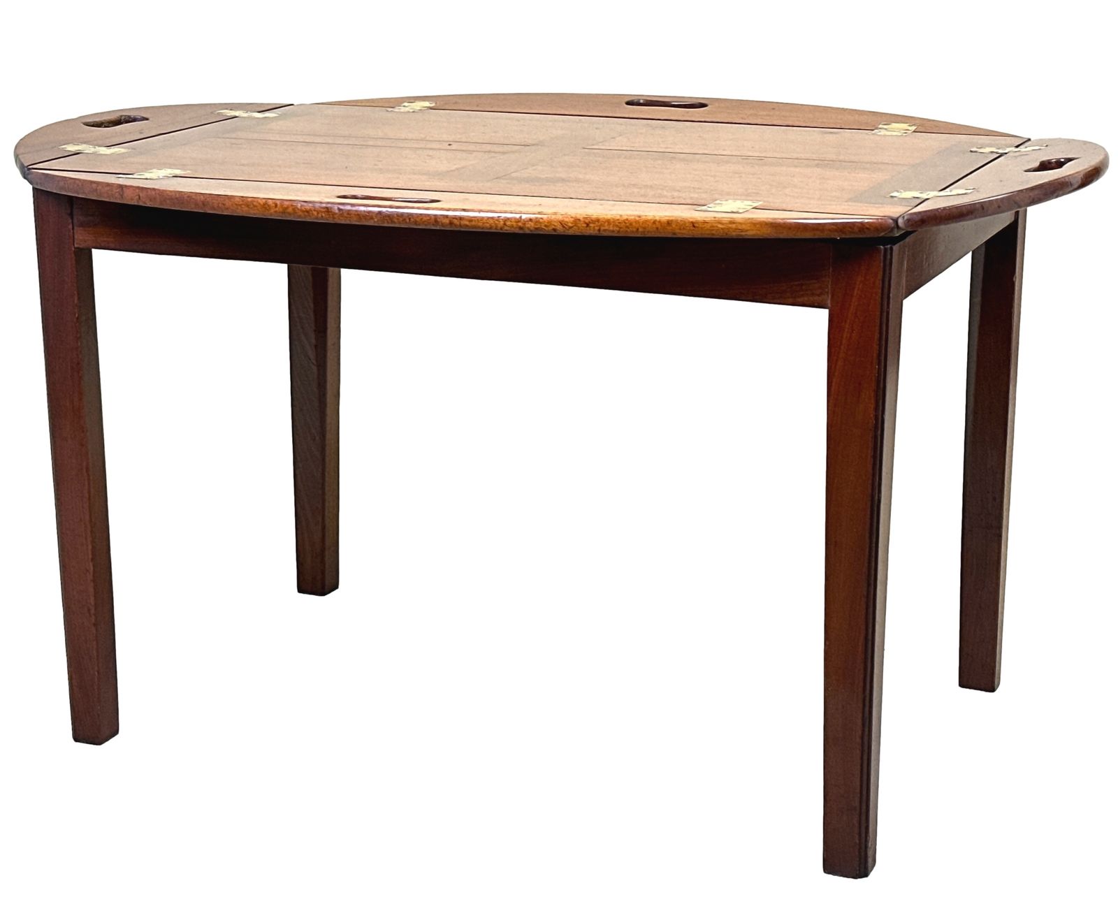 Georgian Mahogany Oval Butlers Tray On Stand (England, Circa 1800)