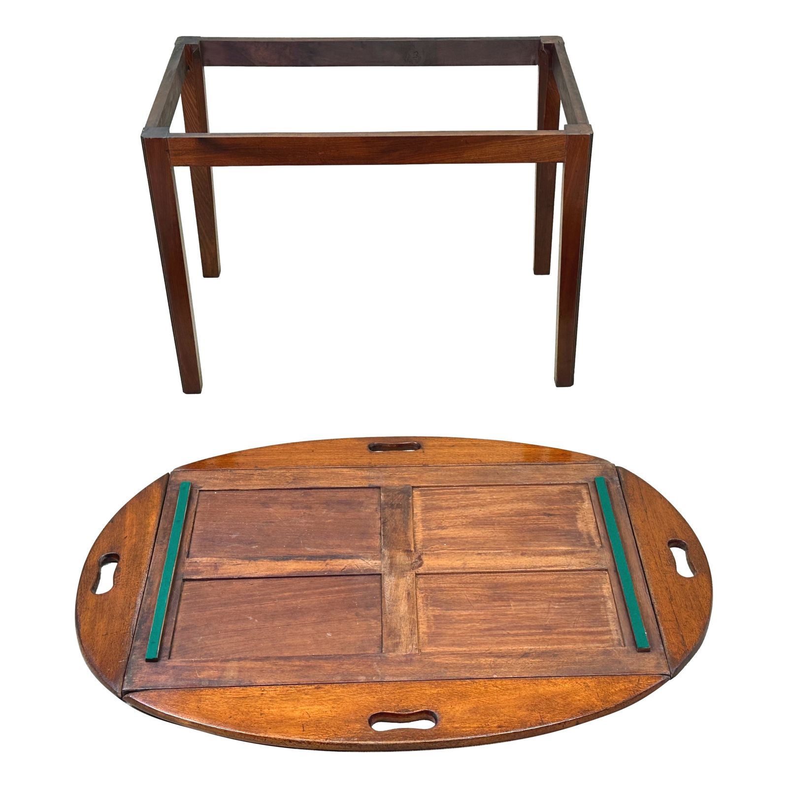 Georgian Mahogany Oval Butlers Tray On Stand (England, Circa 1800) photo vinterior