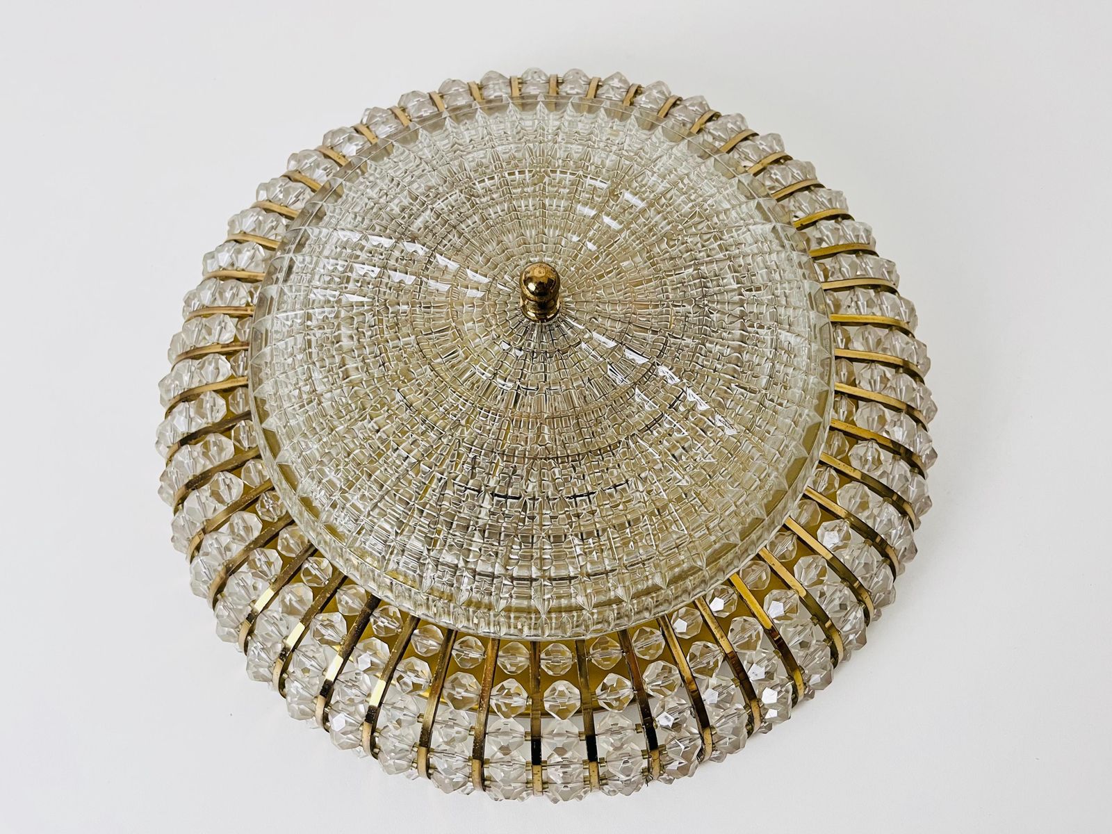 Glass And Brass Flush Mount By Emil Stejnar For Rupert Nikoll, 1960s photo furniture