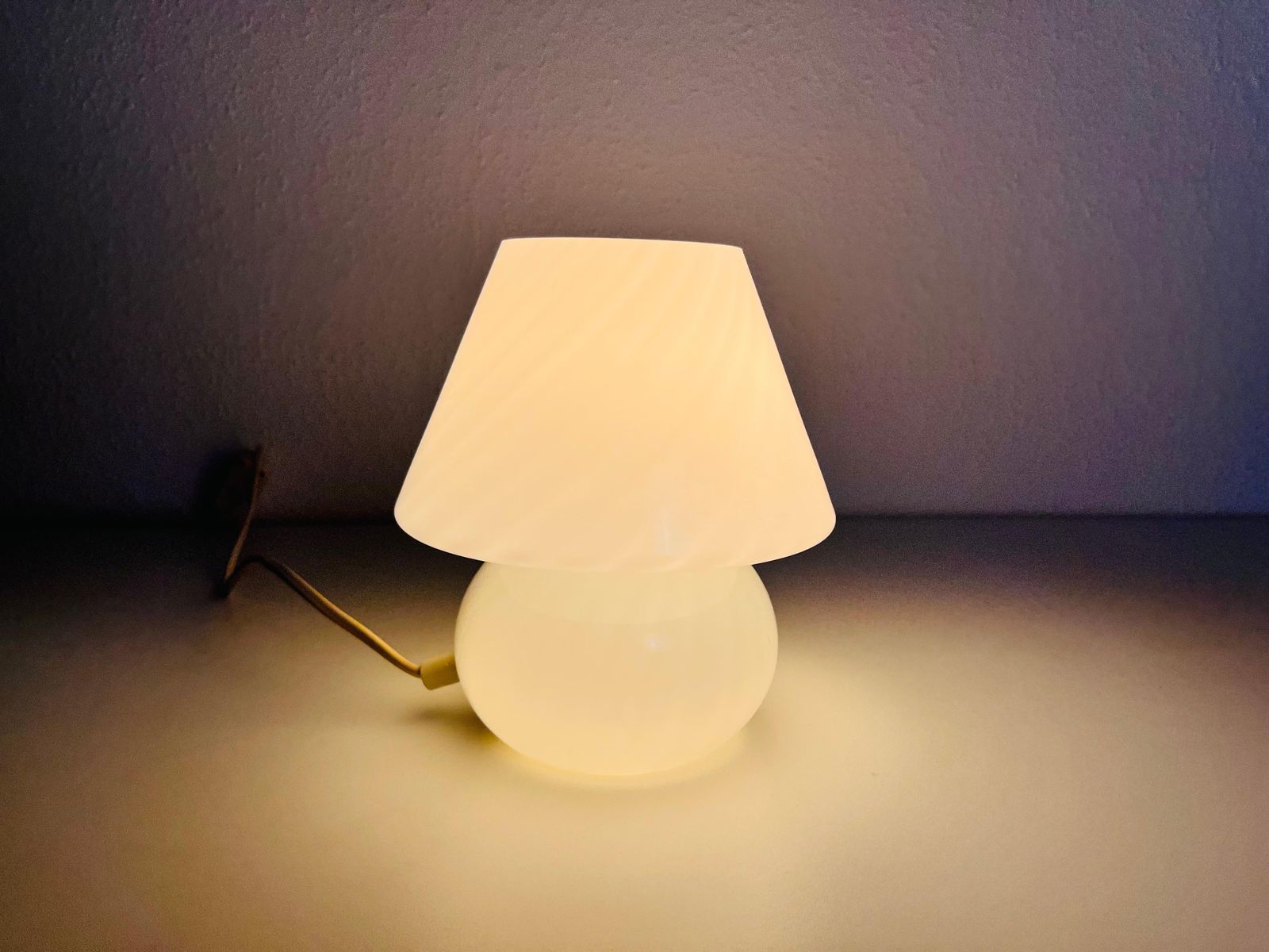 Lighting Pair Of Vetri D‘Arte Murano Glass Mushroom Table Lamps, Italy, 1970s photo
