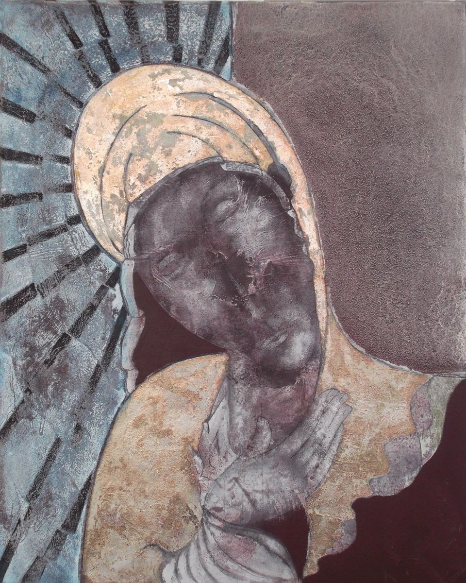 "Pieta" Early Figurative Oil Painting By Sax Berlin
