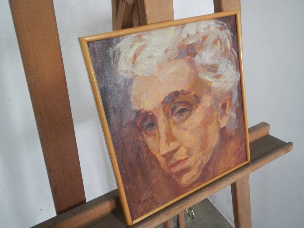 Mina Anselmi, Face Of Donna Marzo, 1946, Oil On Plywood, Framed photo furniture