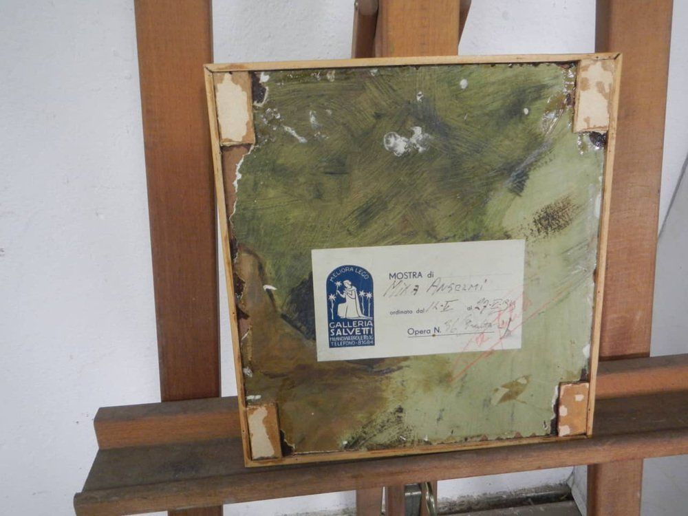 Mina Anselmi, Face Of Donna Marzo, 1946, Oil On Plywood, Framed photo vinterior