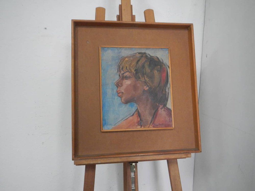 Mina Anselmi, Oil On Plywood, Woman, 1940s