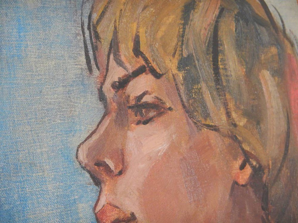Mina Anselmi, Oil On Plywood, Woman, 1940s photo buy