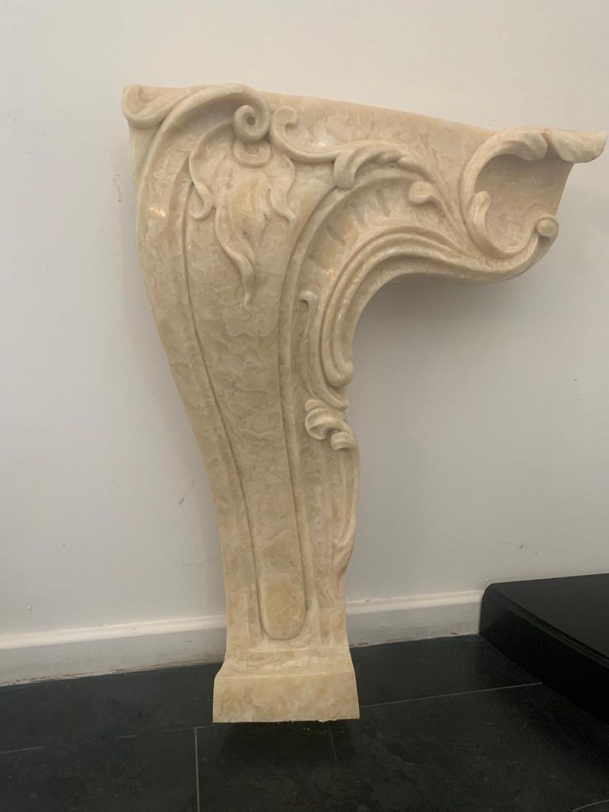 Honey Onyx Fireplace In Baroque Style, 1940s photo vintage