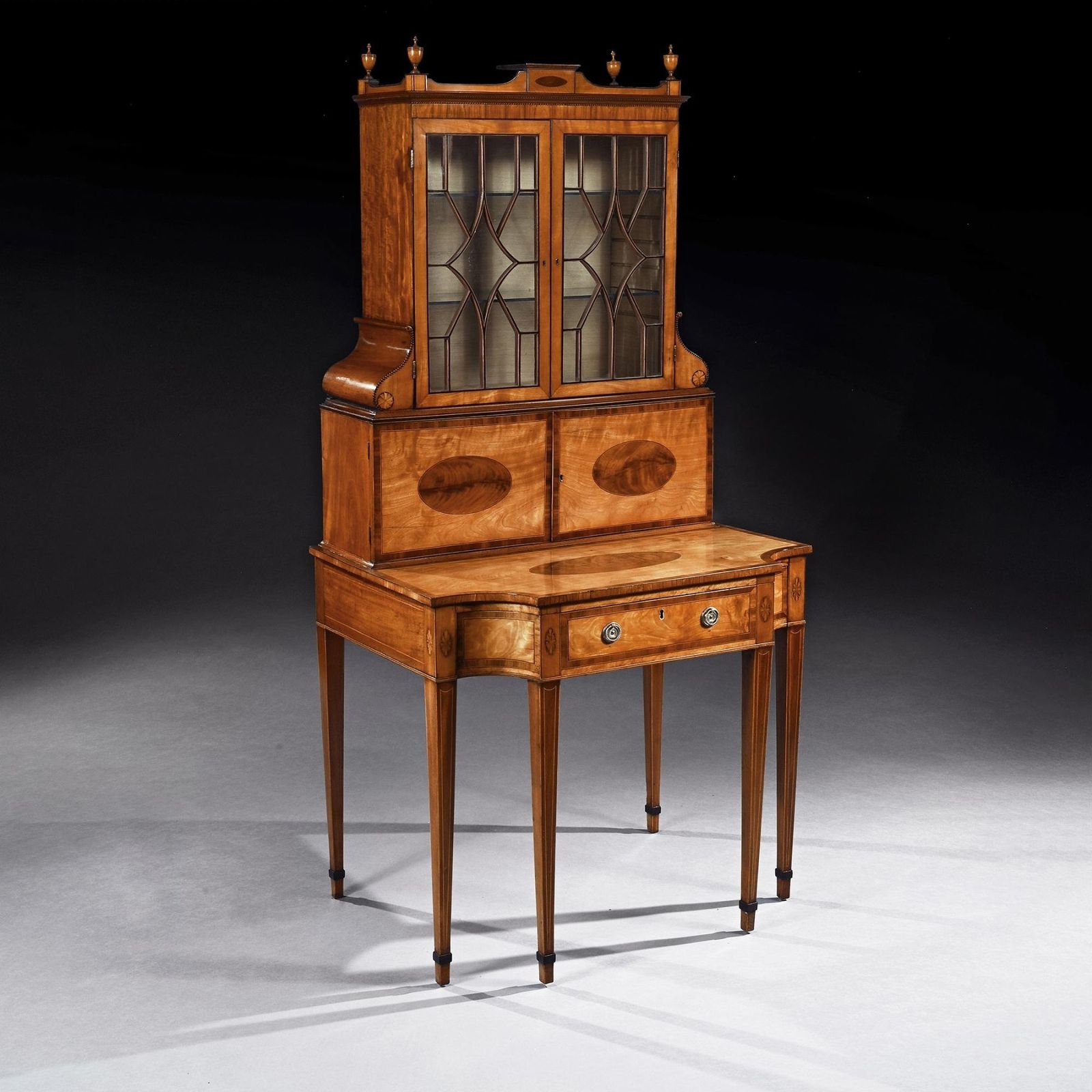 An Important 18th Century George III Satinwood And Sabicu Writing Cabinet photo vintage