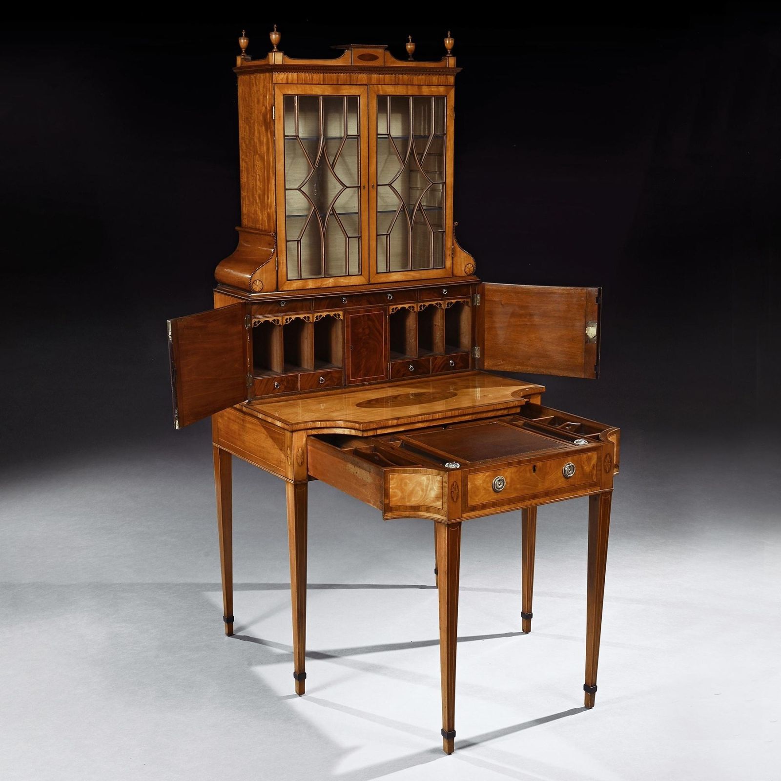 photo for sale An Important 18th Century George III Satinwood And Sabicu Writing Cabinet