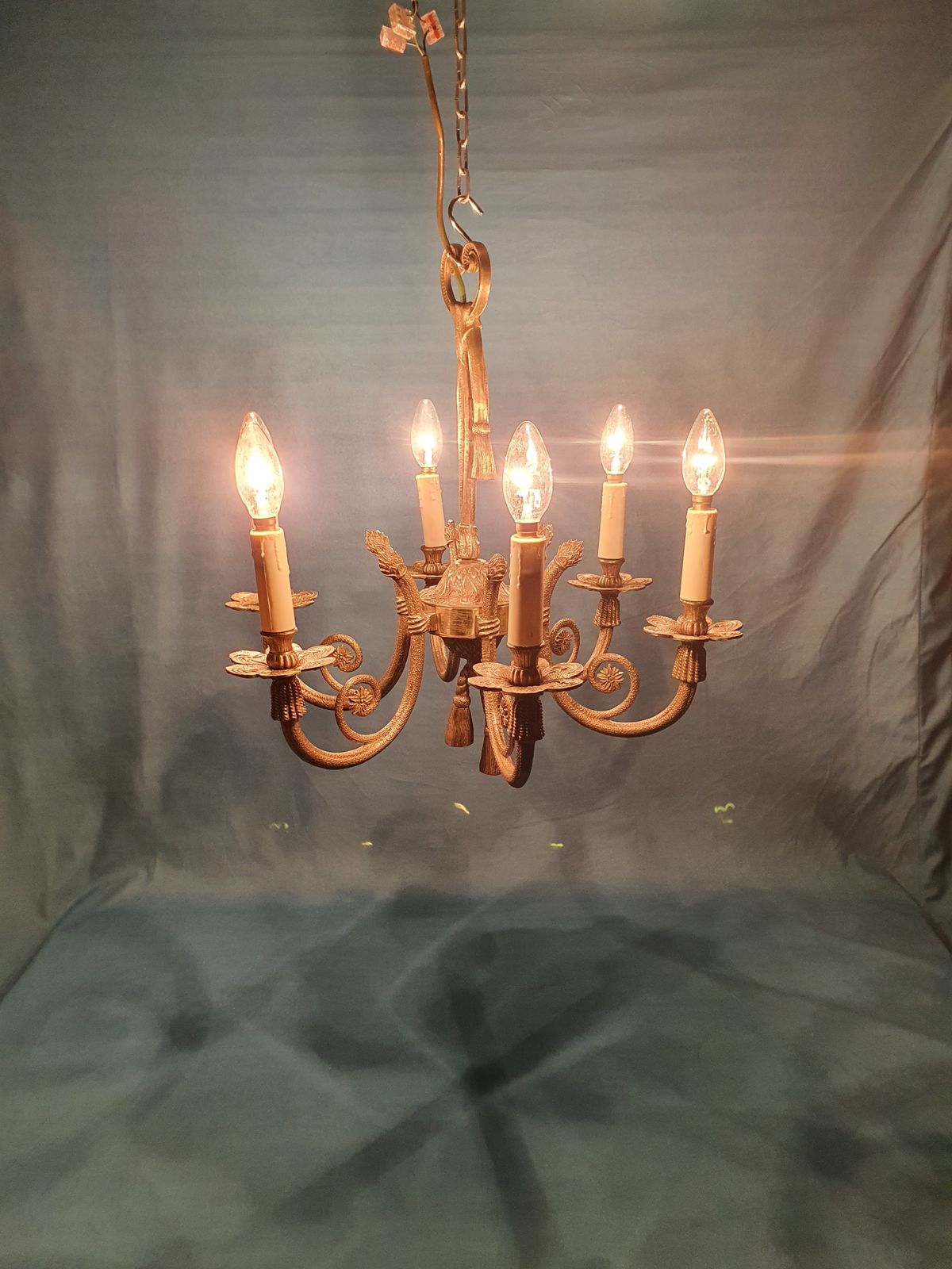 Second Half Of The 20th Century Brass Six Arm Chandelier photo furniture