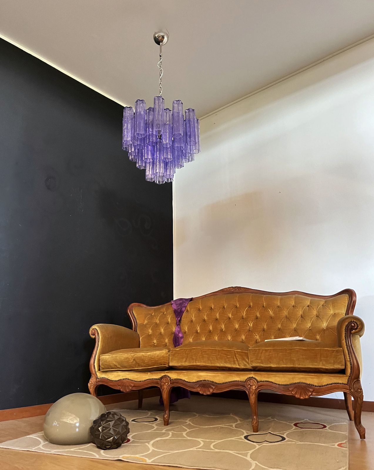 Fantastic Murano Glass Tube Chandelier   36 Amethyst Glass Tube photo vinterior