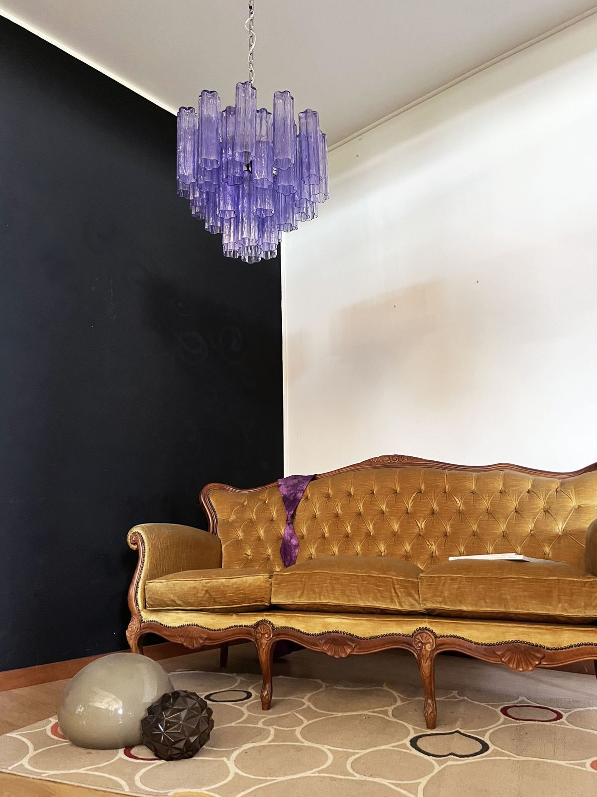 photo for sale Fantastic Murano Glass Tube Chandelier   36 Amethyst Glass Tube