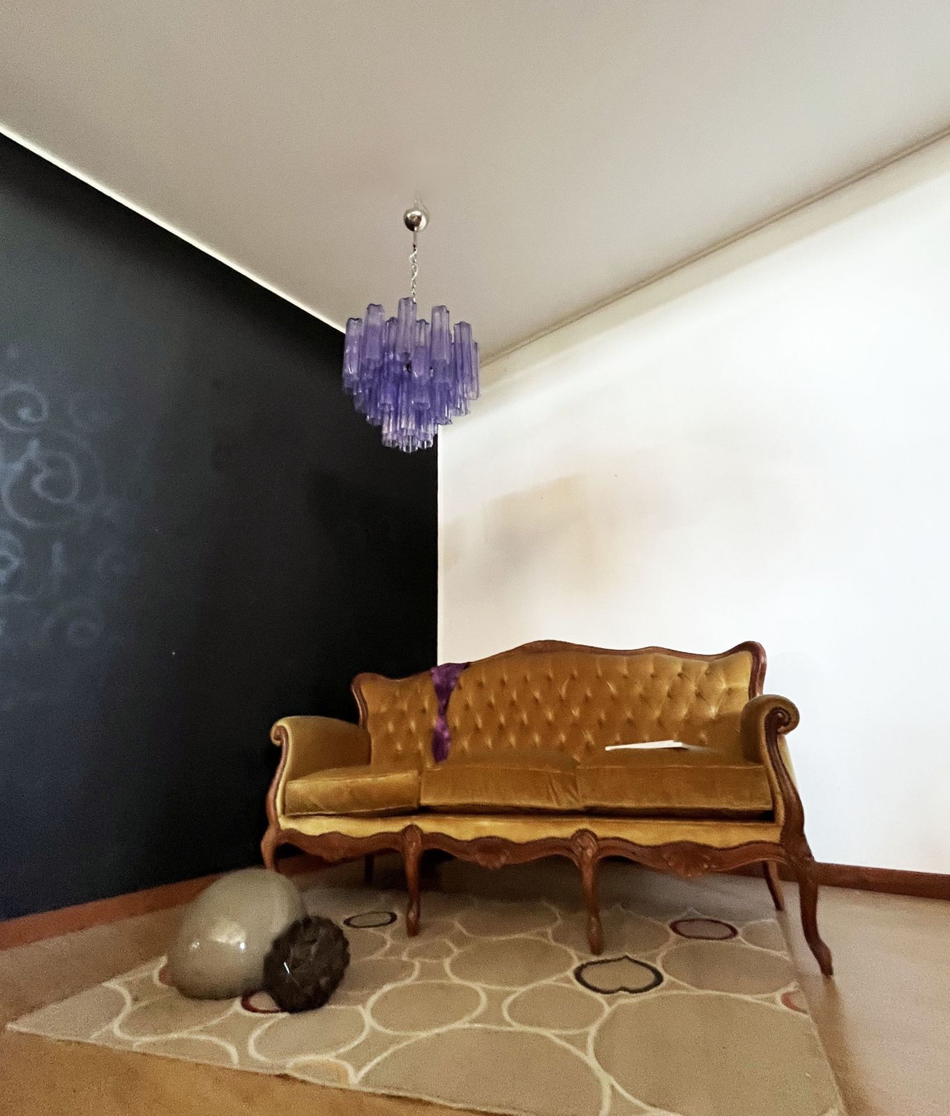 photo vinterior Fantastic Murano Glass Tube Chandelier   36 Amethyst Glass Tube